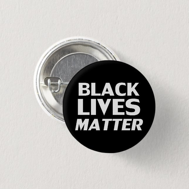 Black Lives Matter svartvit modern typografi Knapp (Framsida & baksida)