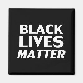 Black Lives Matter svartvit modern typografi Magnet