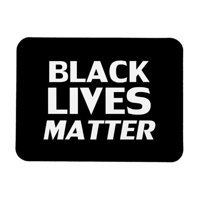 Black Lives Matter svartvit typografi modern Magnet (Horisontell)