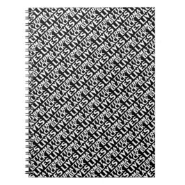 Black Lives Matter svartvit typografi mönster Anteckningsbok