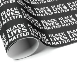 Black Lives Matter svartvit typografi mönster Presentpapper