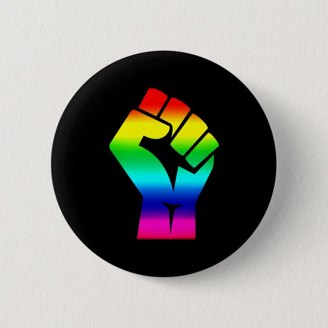 Black Lives Matter Symbol Antirasism LGBTQ Rainbow Knapp (Framsida)