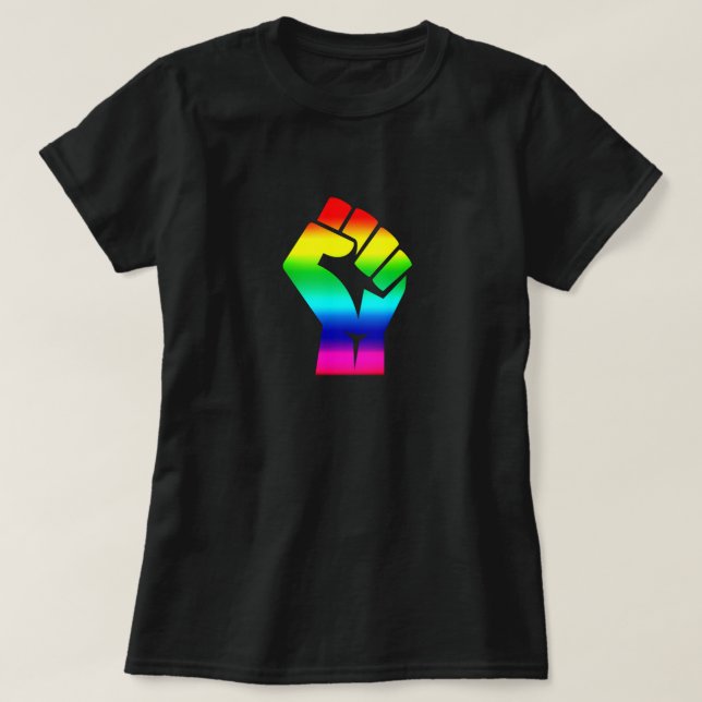 Black Lives Matter Symbol LGBTQ Pride Rainbow T Shirt (Design framsida)