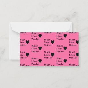 Black Lives Matter Text Girly Rosa Färg Hearts Anteckningskort