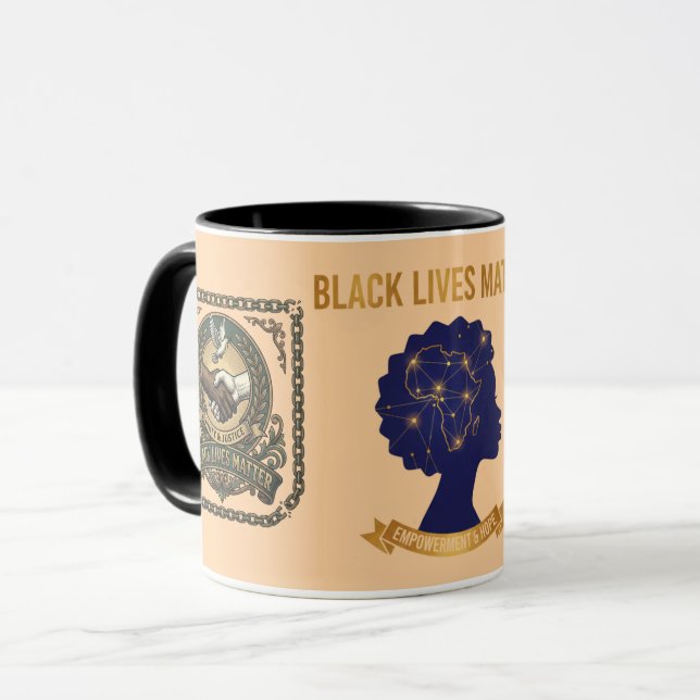 Black Lives Matter Unity Justice Empowerment Combo Mugg (Framsida vänster)