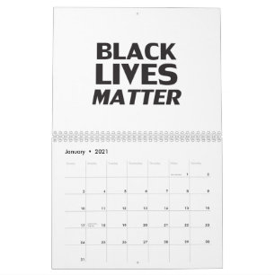 Black Lives Matter vit svart modern typografi Kalender