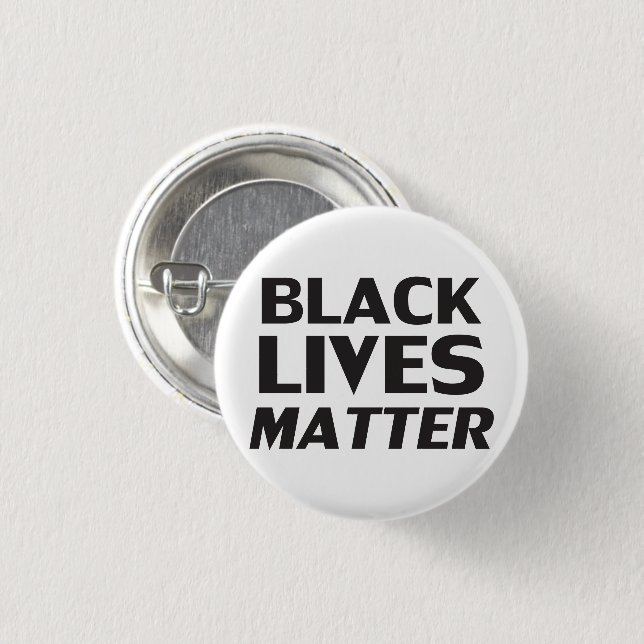 Black Lives Matter white svart modern typografi Knapp (Framsida & baksida)