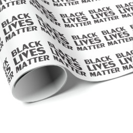 Black Lives Matter white svart typografi mönster Presentpapper