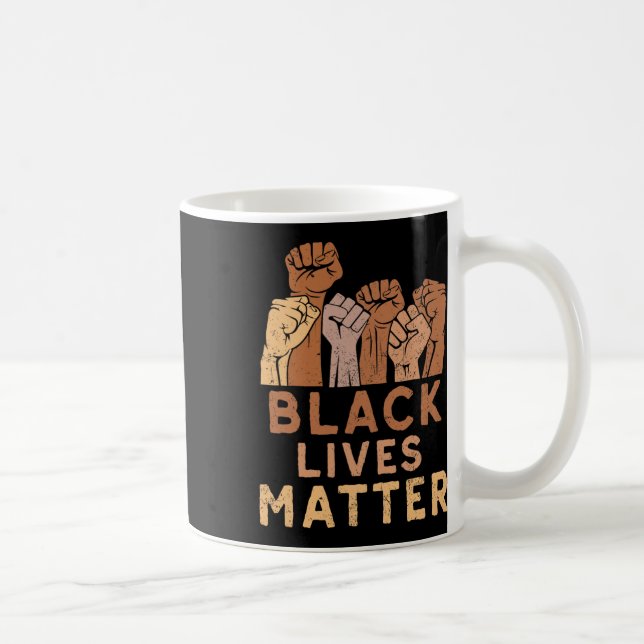 Black Lives Problem Blm Människorättigheter Svart  Kaffemugg (Höger)