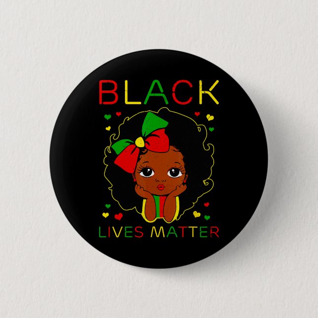 Black Lives Problem Little Melanin Princess Black Knapp (Framsida)