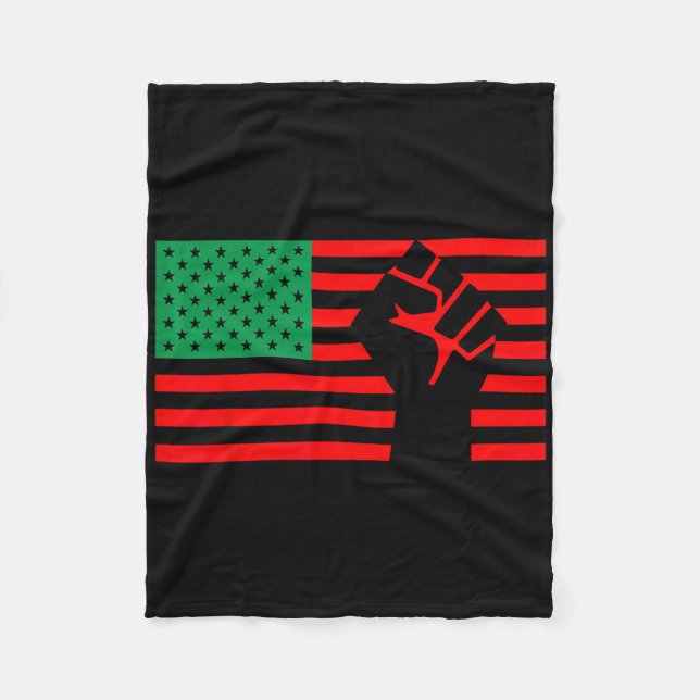 Black Lives Problem Pan African American Unia Flag Fleecefilt (Framsidan)