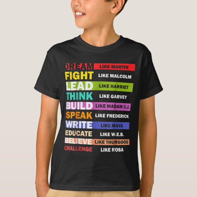 Black Lives S Black Leaders Black History Month  T Shirt (Framsida)