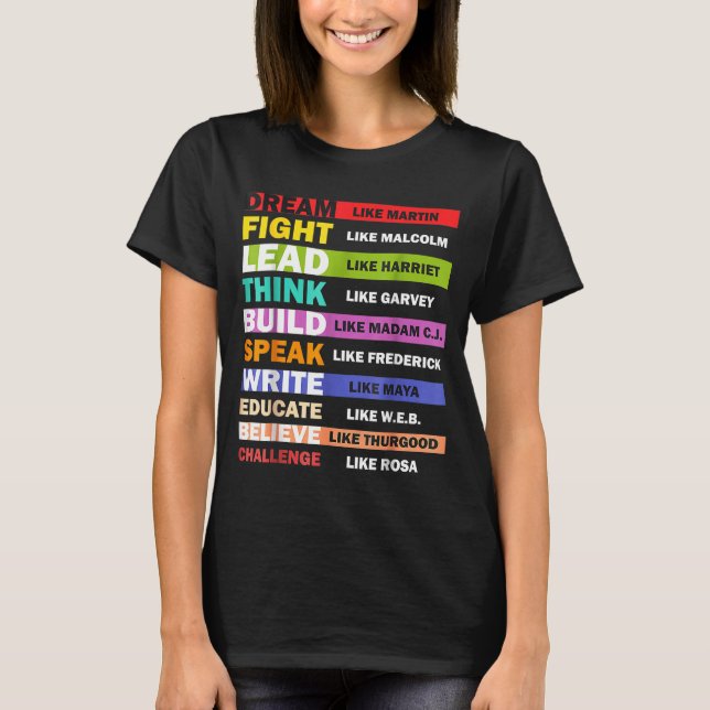 Black Lives S Black Leaders Black History Month  T Shirt (Framsida)