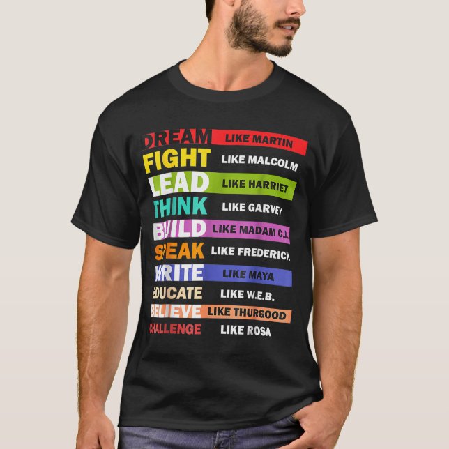 Black Lives S Black Leaders Black History Month  T Shirt (Framsida)