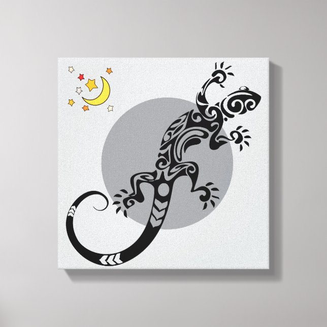 Black Lizard Abstract Pattern Canvas Art (Framsida)