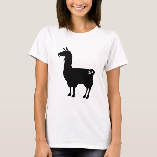 Black Llama Dam Slouchy T-Shirt (Framsida)
