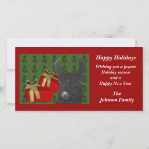 Black Llama Farm Animal Helgdag Card Julkort