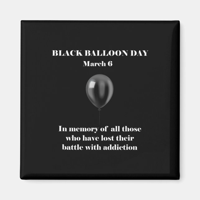 Black Lloon Day Overdose Awareness Addition Magnet (Framsidan)