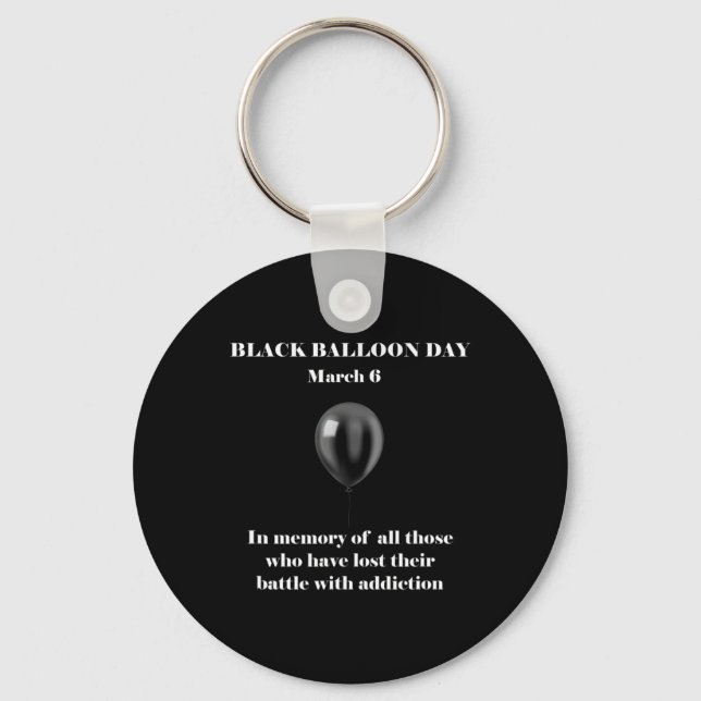 Black Lloon Day Overdose Awareness Addition Nyckelring (Framsida)