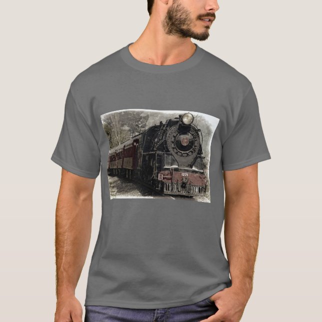 Black Locomotive Tåg Shirt T-shirt (Framsida)