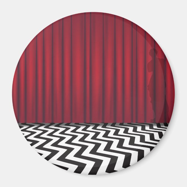 Black Lodge Red Room Round Magnet (Framsidan)