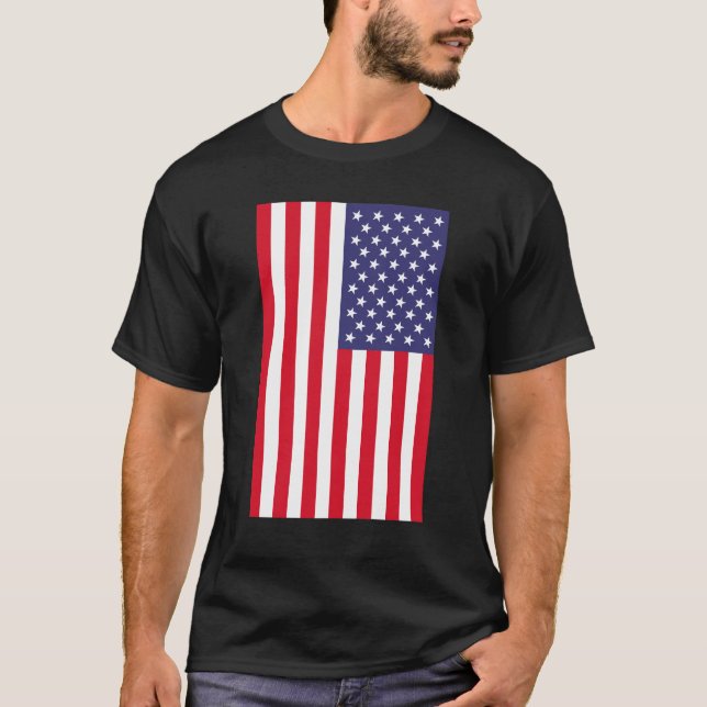 Black Lodrät American Flagga Shirt T (Framsida)