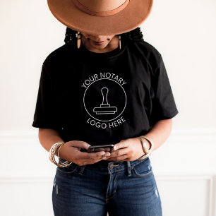 Black Logotyp Add QR Promotional Notary Company Pe T Shirt