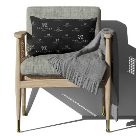 Black Logotyp mönster Business Brand Simple Compan Lumbarkudde