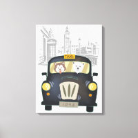 Black London Taxi Cab driven av Hundar