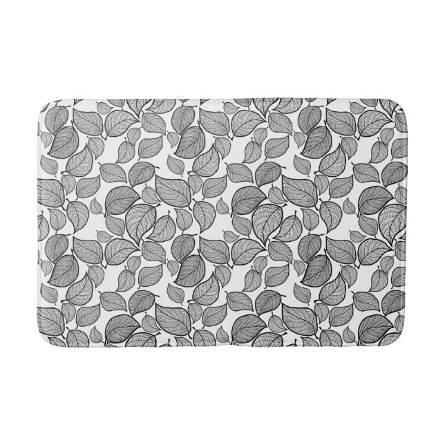 Black Löv på White Bath Mat Badrumsmatta (Framsidan)