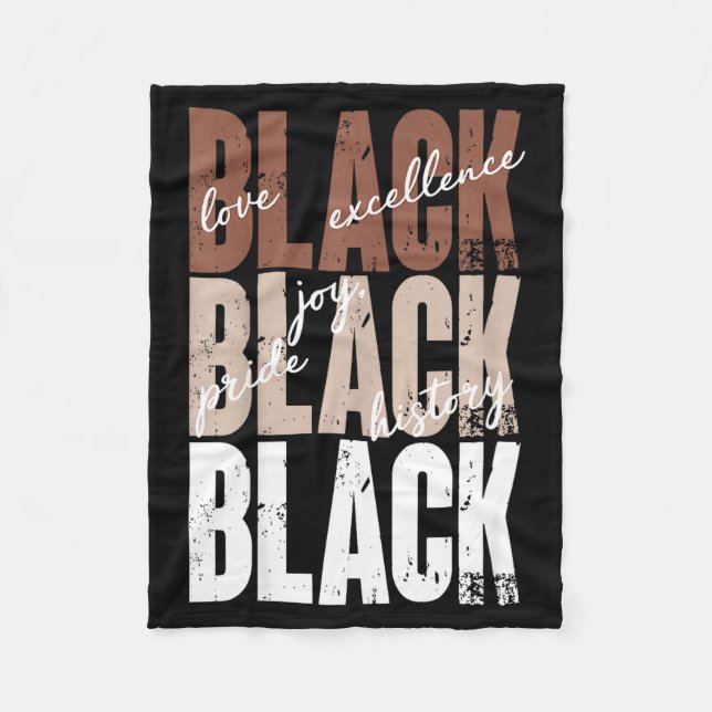 Black Love Excellence Joy Pride Black History Afri Fleecefilt (Framsidan)