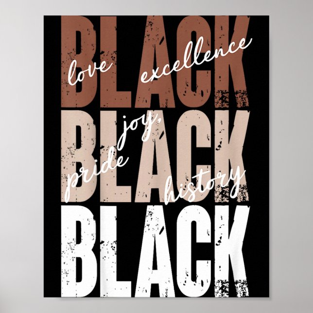 Black Love Excellence Joy Pride Black History Afri Poster (Framsidan)