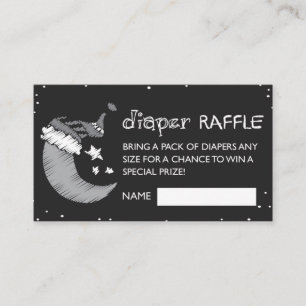 Black Loved to Måne and Back Diaper Raffle Visitkort