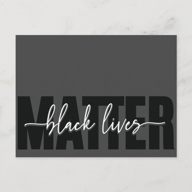 Black Loves Matter Typografi Postkort Vykort (Framsida)