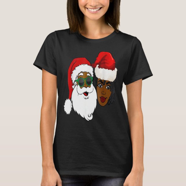 Black Loving Jultomten och Claus Ethnic Chri T Shirt (Framsida)