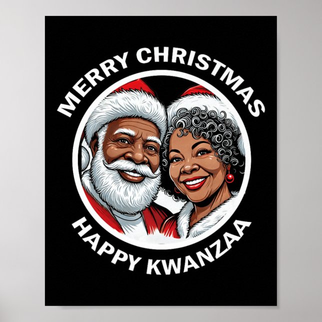 Black Loving Jultomten och Claus-jul Poster (Framsidan)