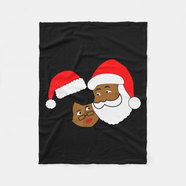 Black Loving Santa Claus And Mrs. Claus Ethnic Chr Fleecefilt (Framsidan)