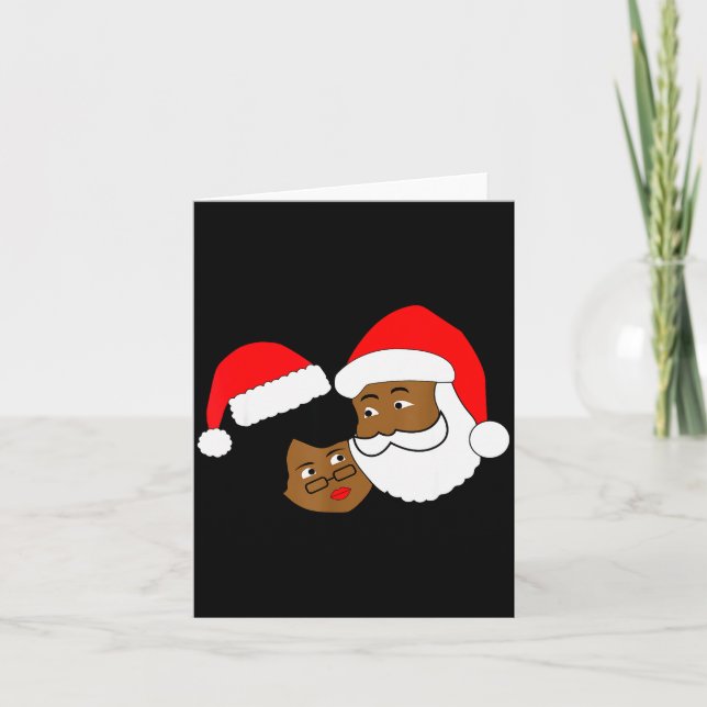 Black Loving Santa Claus And Mrs. Claus Ethnic Chr Kort (Framsida)