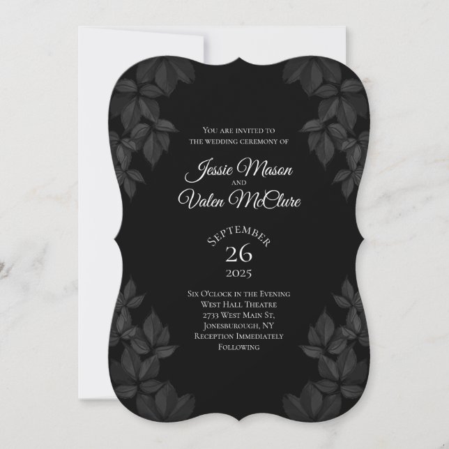 Black Lövs Gothic Wedding-inbjudan Inbjudningar (Framsida)