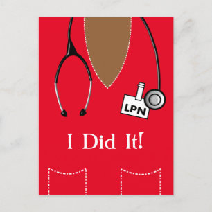 Black LPN Nurse Studenten meddelande Vykort