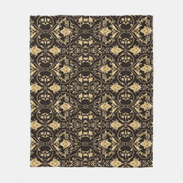 Black Luxurious Mönster Fleece Blanket.