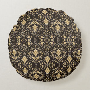 Black Luxurious Patter Rund Kudde