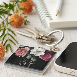 Black Luxury Blommigt Guld Personlig