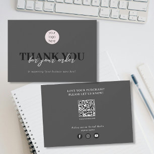 Black Luxury Business Logotyp Social Media Tack Kort