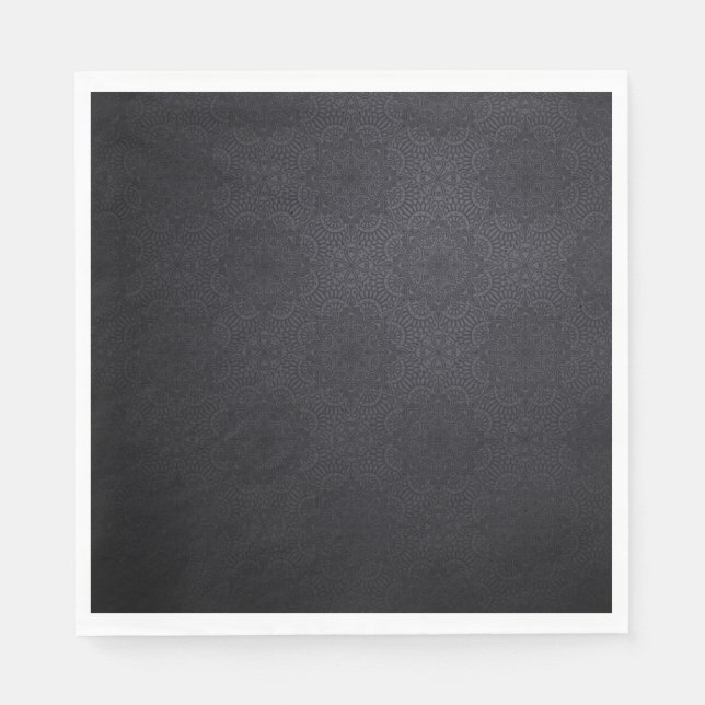 Black Luxury-dekoration Mandala-design Pappersservett (Framsidan)