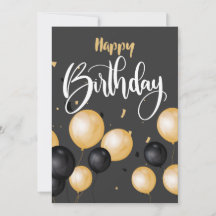 Black Luxury Grattis på födelsedagen Card