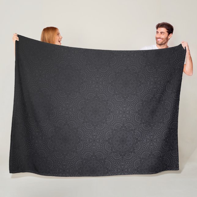 Black Luxury prydental mandala Fleecefilt (På plats)