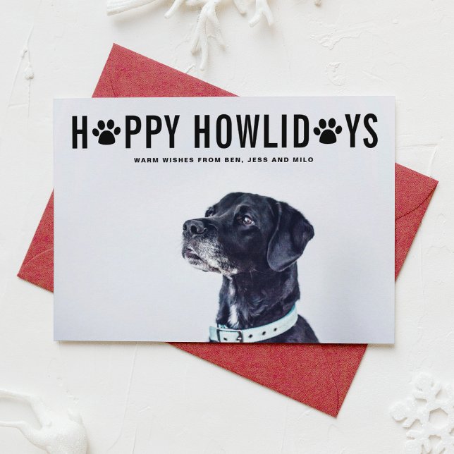 Black Lycklig Howlidays fold Typography Pet Helgda Julkort (Skapare uppladdad)