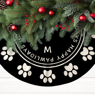 Black Lycklig Pawlidays Paw Skriv ut Pet-jul Julgransmatta Borstad Polyester