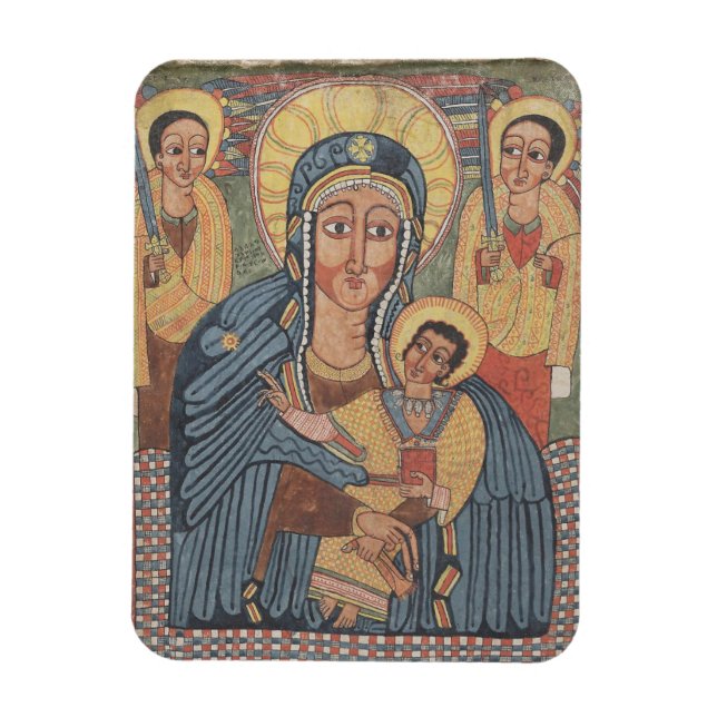 Black Madonna and Child, Etiopian God Jul Magnet (Vertikal)